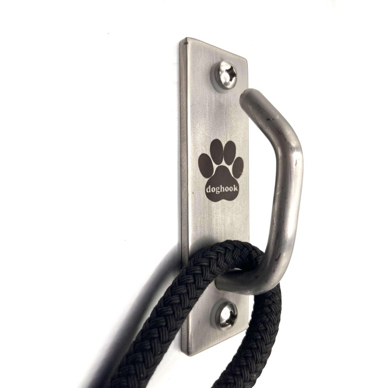Doghook Canine Hitch- Secure Dog Leash Parking Mounted Indoor â€“ Outdoor Wall Hook - Tie Out Stainless Steel Practical Lead Management for Home & Business, Slim Compact - Image 1